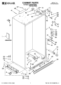 CABINET PARTS Diagram and Parts List for JS48SEFXDB00  Jenn-Air Refrigerator