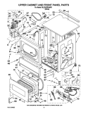 UPPER CABINET AND FRONT PANEL PARTS Diagram and Parts List for MLG24PRAWW1  Maytag Dryer
