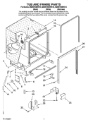 TUB AND FRAME PARTS Diagram and Parts List for MDB9750BWW10  Maytag Dishwasher