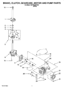 BRAKE, CLUTCH, GEARCASE, MOTOR AND PUMP PARTS Diagram and Parts List for 3UATW4605TQ0  Admiral Washer
