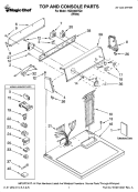 TOP AND CONSOLE PARTS Diagram and Parts List for HGD4400TQ0  Magic Chef Dryer