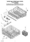 UPPER AND LOWER RACK PARTS Diagram and Parts List for CDB1500AWD10  Magic Chef Dishwasher