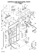 CONTROLS AND REAR PANEL PARTS Diagram and Parts List for 6AMTW5855TQ0  Maytag Washer