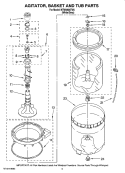 AGITATOR, BASKET AND TUB PARTS Diagram and Parts List for MTW5805TW0  Maytag Washer