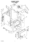 CABINET PARTS Diagram and Parts List for YMED5820TW1  Maytag Dryer