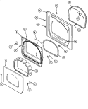 DOOR (UPPER) Diagram and Parts List for MUG15PDAGW  Maytag Dryer