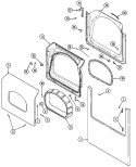 DOOR (LOWER) Diagram and Parts List for MLG23PDAGW  Maytag Dryer