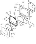 DOOR (DRYER) Diagram and Parts List for MLG19PDDGW  Maytag Dryer