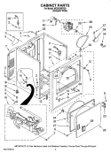 CABINET PARTS Diagram and Parts List for NGD5200TQ0  Amana Dryer