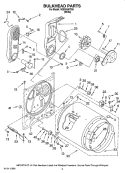 BULKHEAD PARTS Diagram and Parts List for NGD5500TQ0  Amana Dryer