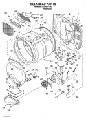 BULKHEAD PARTS Diagram and Parts List for MGD5801TW0  Maytag Dryer
