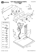 TOP AND CONSOLE PARTS Diagram and Parts List for MGD5800TW1  Maytag Dryer