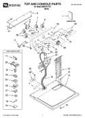 TOP AND CONSOLE PARTS Diagram and Parts List for MGD5707TQ1  Maytag Dryer