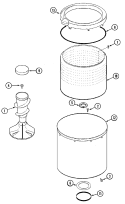 TUB Diagram and Parts List for XAV13PRBWW  Maytag Washer