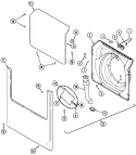DOOR & FRONT PANEL Diagram and Parts List for MAH14PDAEW  Maytag Washer