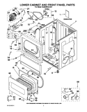 LOWER CABINET AND FRONT PANEL PARTS Diagram and Parts List for MLE24PDAGW0  Maytag Dryer