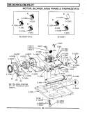 MOTOR, BLOWER, BASE FRAME & THERMOSTATS Diagram and Parts List for DE18CM  Maytag Dryer