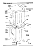 FRONT VIEW Diagram and Parts List for DE25CS  Maytag Dryer