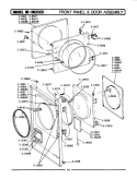 FRONT PANEL & DOOR ASSEMBLY Diagram and Parts List for DE25CS  Maytag Dryer