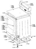 FRONT VIEW Diagram and Parts List for DE24CA  Maytag Dryer