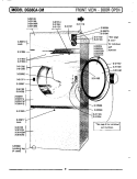 FRONT VIEW - DOOR OPEN Diagram and Parts List for GDG33CA  Maytag Dryer