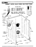 CABINET, WATER VALVE, HOSES & FRNT PANEL Diagram and Parts List for A25CAE  Maytag Washer