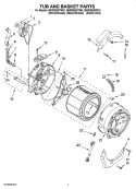 TUB AND BASKET PARTS, OPTIONAL PARTS (NOT INCLUDED) Diagram and Parts List for MHWZ600TB01  Maytag Washer