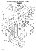 CONTROLS AND REAR PANEL PARTS Diagram and Parts List for 7MMPS0070VM0  Maytag Washer
