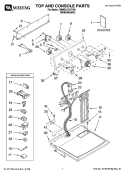 TOP AND CONSOLE PARTS Diagram and Parts List for 7MMGL6741TW0  Maytag Dryer