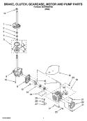 BRAKE, CLUTCH, GEARCASE, MOTOR AND PUMP PARTS Diagram and Parts List for 4KATW4605TQ0  Admiral Washer