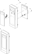 TIMER AND ESCUTCHEON Diagram and Parts List for RFS12SW2A P1330208M Amana Microwave