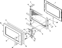 DOOR Diagram and Parts List for HDC21RB2 P1331208M Amana Microwave