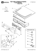 TOP AND CONSOLE PARTS Diagram and Parts List for MEDZ400TQ1  Maytag Dryer