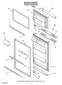 Part Location Diagram of 2316367W Whirlpool Freezer Door (Includes Illus.