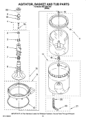 AGITATOR, BASKET AND TUB PARTS Diagram and Parts List for MGT3800TW0  Maytag Washer Dryer Combo