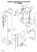 FREEZER LINER AND AIR FLOW PARTS Diagram and Parts List for JS42SEFXDB00  Jenn-Air Refrigerator