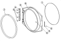 MAIN DOOR ASSEMBLY Diagram and Parts List for MLG31PCBWW  Maytag Dryer