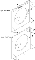 UPPER / LOWER FRONT PANEL Diagram and Parts List for MLG31PCBWW  Maytag Dryer