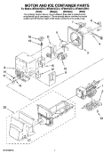 MOTOR AND ICE CONTAINER PARTS Diagram and Parts List for MFI2067AEQ12  Maytag Refrigerator