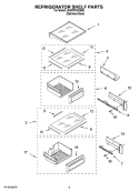 REFRIGERATOR SHELF PARTS Diagram and Parts List for JS42PPDUDB00  Jenn-Air Refrigerator