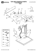 TOP AND CONSOLE PARTS Diagram and Parts List for MED5620TQ1  Maytag Dryer