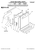DOOR AND PANEL PARTS Diagram and Parts List for JDB1105AWS10  Jenn-Air Dishwasher