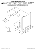 DOOR AND PANEL PARTS Diagram and Parts List for ADB1500AWW37  Amana Dishwasher