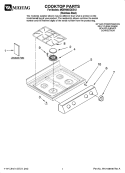 COOKTOP PARTS Diagram and Parts List for MGRH865QDS12  Maytag Range