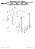 DOOR AND PANEL PARTS Diagram and Parts List for ADB2500AWB37  Amana Dishwasher