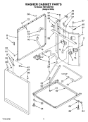 WASHER CABINET PARTS Diagram and Parts List for YMET3800TW0  Maytag Washer Dryer Combo