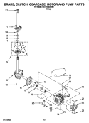 BRAKE, CLUTCH, GEARCASE, MOTOR AND PUMP PARTS Diagram and Parts List for MAT14CSAGW0  Maytag Washer