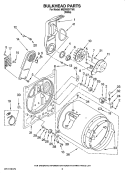 BULKHEAD PARTS, OPTIONAL PARTS (NOT INCLUDED) Diagram and Parts List for MED5821TW0  Maytag Dryer