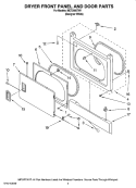 DRYER FRONT PANEL AND DOOR PARTS Diagram and Parts List for MET3800TW1  Maytag Washer Dryer Combo