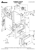 CABINET PARTS Diagram and Parts List for YNED5800TQ0  Amana Dryer
